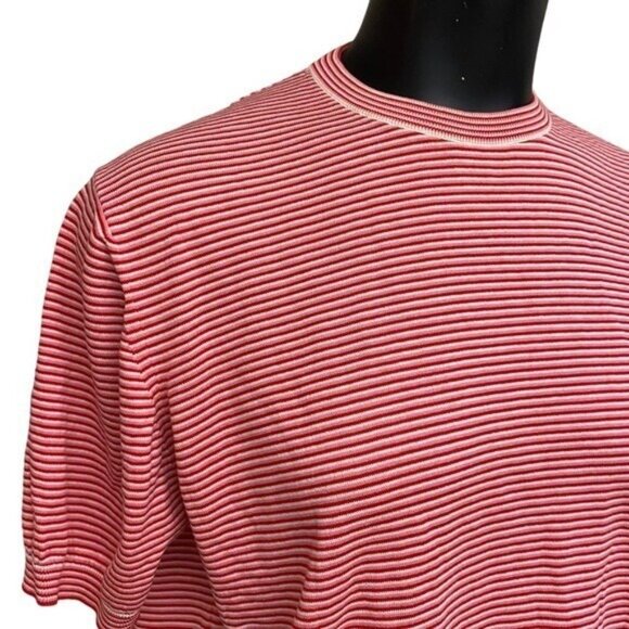 Gentry Portofino Red White Stripe Cotton Knit Top Size Large - Picture 2 of 6